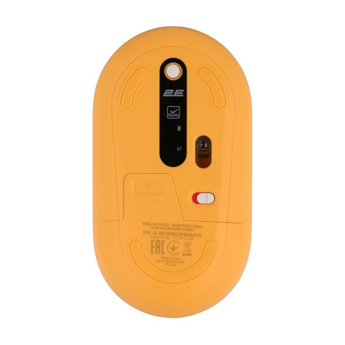 Миша 2E MF300 CAPYBARA:SUNSET Silent WL BT, жовтий