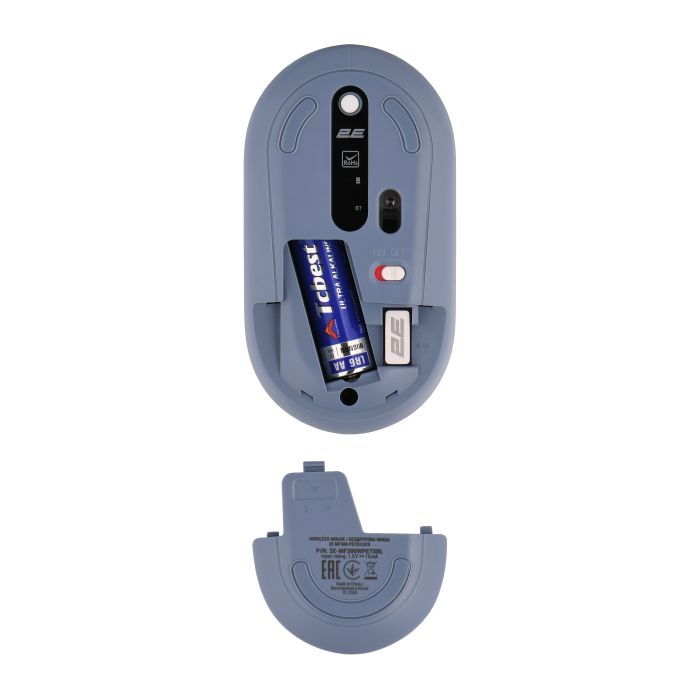 Мышь 2E MF300 PETS:CATS Silent WL BT, синий