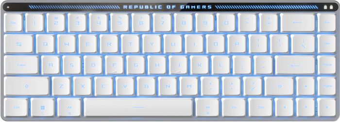 Клавіатура механічна ASUS ROG Falchion RX Low Profile, 68key, Red Switch, USB-A/WL/BT, EN/UK, RGB, білий