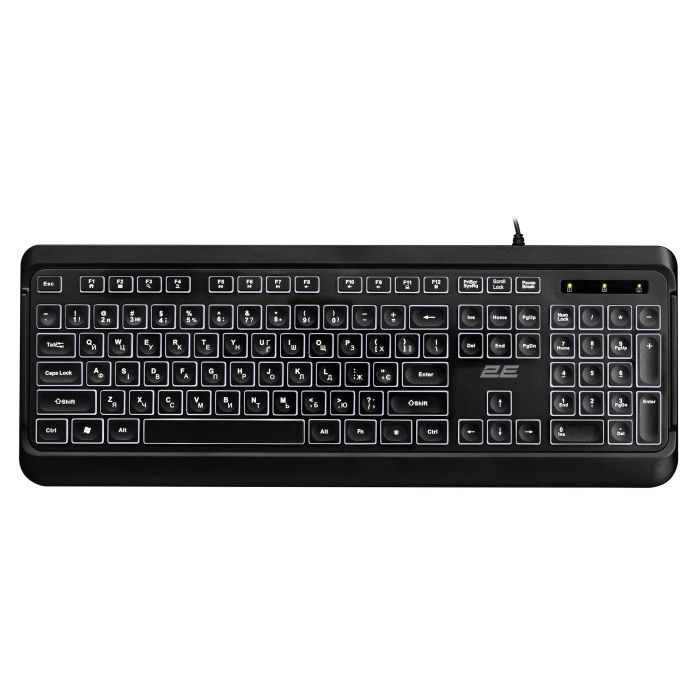 2E Keyboard membrane KS120 104key, USB-A, EN/UK, White LED, black