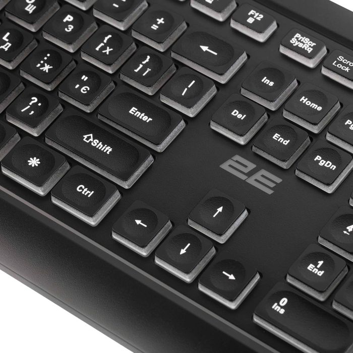2E Keyboard membrane KS120 104key, USB-A, EN/UK, White LED, black
