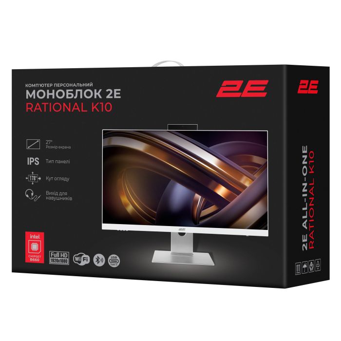 2E All-in One Rational K10 27" FHD IPS Intel i5-12400, 16Gb, F512GB, UMA, B660, kb+m, FreeDos, white