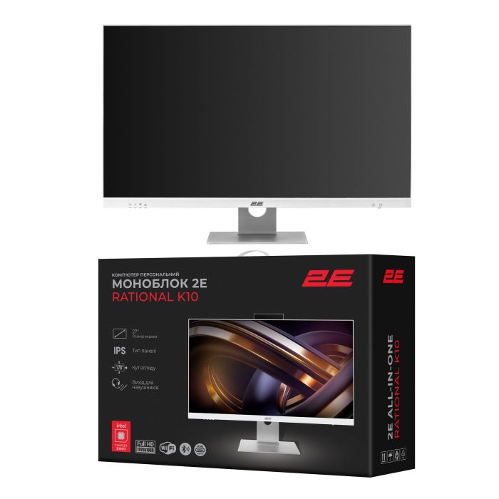 2E All-in One Rational K10 27" FHD IPS Intel i5-12400, 16Gb, F512GB, UMA, B660, kb+m, FreeDos, white