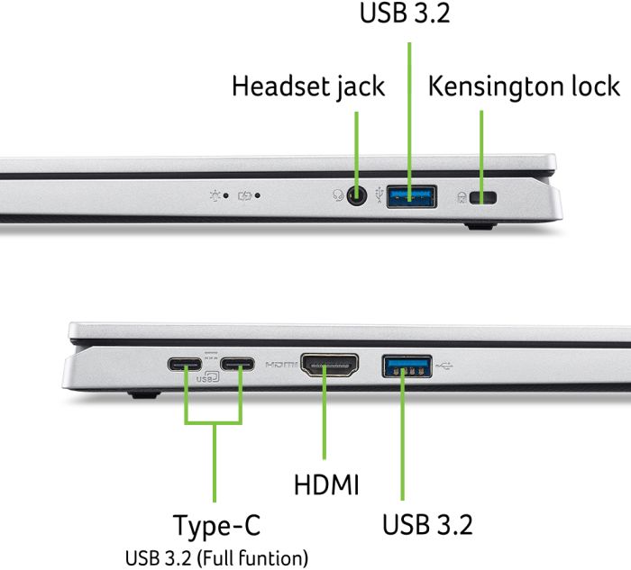 Ноутбук Acer Aspire Go AG15-32P 15.6" FHD IPS, Intel C N150, 8GB, F512GB, UMA, Lin, сріблястий