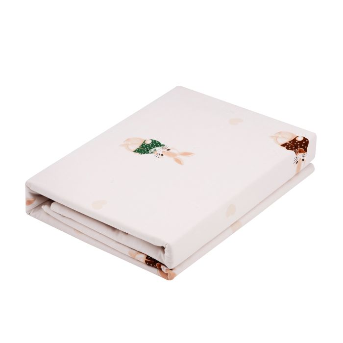 Bedding set ARDESTO 1.5 Gloria, sateen, rabbits, beige, duvet cover160x220cm, bed sheet 160x220cm, pillowcases (2) 50x70cm, 100% cotton