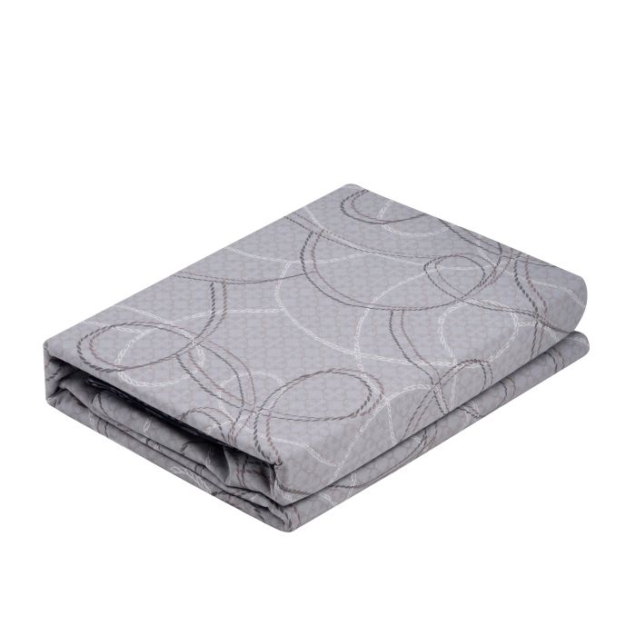 Bedding set ARDESTO 1.5 Gloria, sateen, geometry, grey-blue, duvet cover160x220cm, bed sheet 160x220cm, pillowcases (2) 50x70cm, 100% cotton
