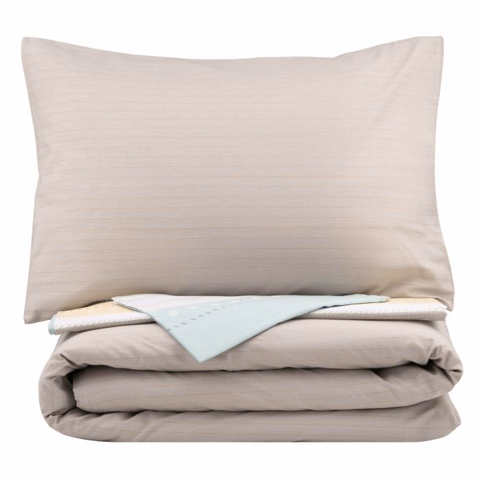 Bedding set ARDESTO 1.5 Gloria, sateen, stripes, brown, duvet cover160x220cm, bed sheet 160x220cm, pillowcases (2) 50x70cm, 100% cotton