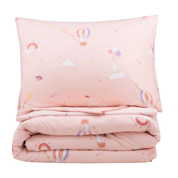 Bedding set ARDESTO 1.5 Gloria, sateen, joy, pink, duvet cover160x220cm, bed sheet 160x220cm, pillowcases (2) 50x70cm, 100% cotton