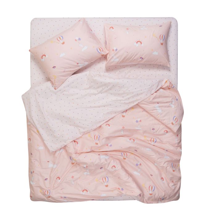 Bedding set ARDESTO 1.5 Gloria, sateen, joy, pink, duvet cover160x220cm, bed sheet 160x220cm, pillowcases (2) 50x70cm, 100% cotton