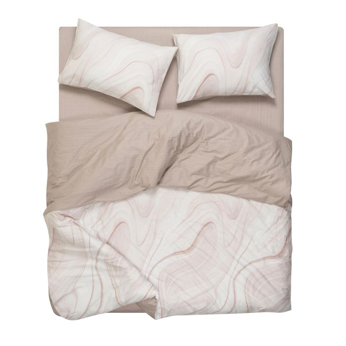 КПБ 2,0сп ARDESTO Gloria, пододеяльник 200х220см, простынь 230х240см, наволочки (2) 50х70см, 100% хлопок, сатин, мрамор, бежевый