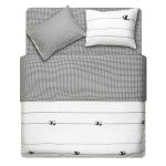 Bedding set ARDESTO 2.0 Gloria, sateen, pandas, checkered, duvet cover 200x220cm, bed sheet 230x240cm, pillowcases (2) 50x70cm, 100% cotton