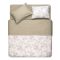 Bedding set ARDESTO 1.5 Gloria, sateen, flowers, beige, duvet cover160x220cm, bed sheet 160x220cm, pillowcases (2) 50x70cm, 100% cotton