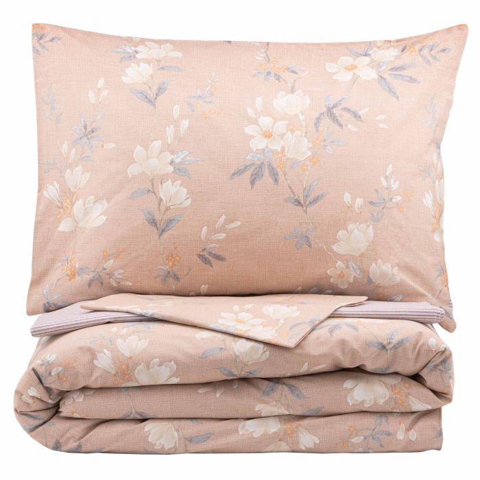 КПБ 2,0сп ARDESTO Gloria, пододеяльник 200х220см, простынь 230х240см, наволочки (2) 50х70см, 100% хлопок, сатин, магнолия, полос