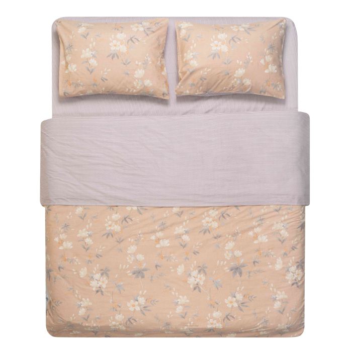 КПБ 2,0сп ARDESTO Gloria, пододеяльник 200х220см, простынь 230х240см, наволочки (2) 50х70см, 100% хлопок, сатин, магнолия, полос