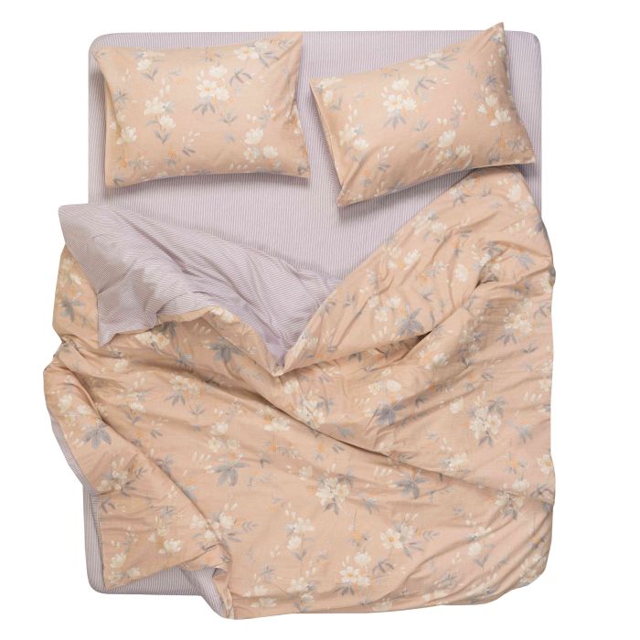 КПБ 2,0сп ARDESTO Gloria, пододеяльник 200х220см, простынь 230х240см, наволочки (2) 50х70см, 100% хлопок, сатин, магнолия, полос