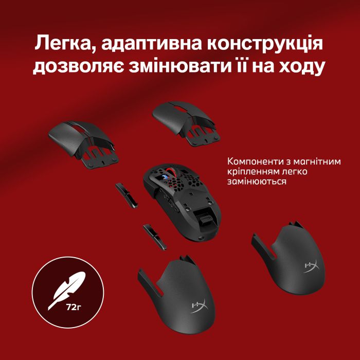 HyperX Pulsefire SAGA PRO, RGB, USB-A/WL/BT, black