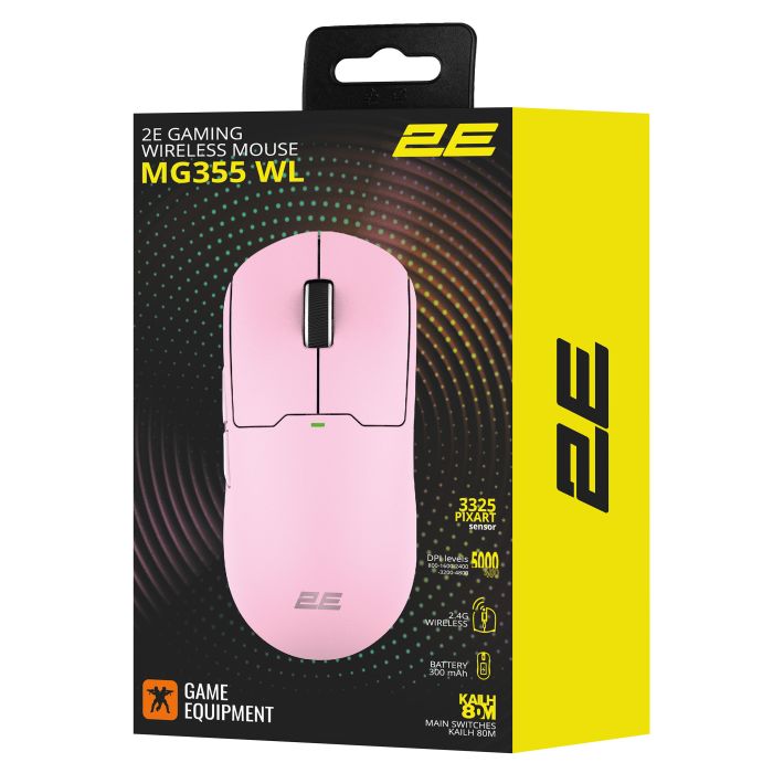 Миша 2E GAMING MG355 WL, USB-A/WL, рожевий