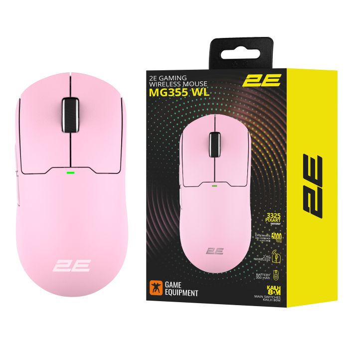 Миша 2E GAMING MG355 WL, USB-A/WL, рожевий