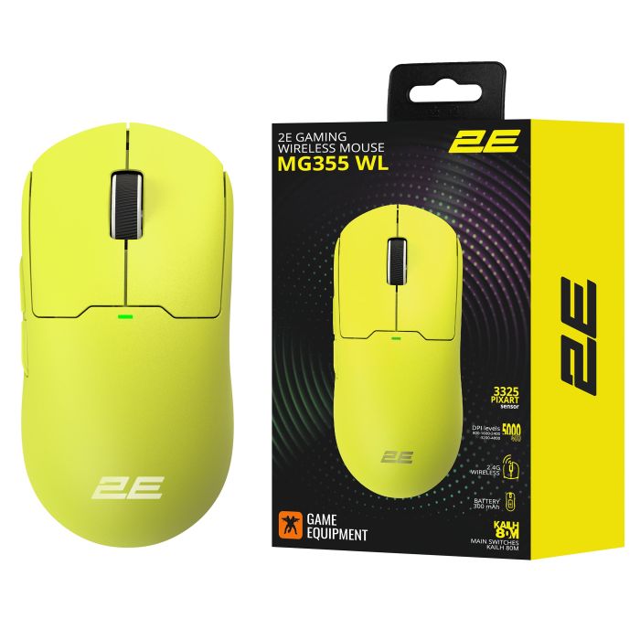 Миша 2E GAMING MG355 WL, USB-A/WL, жовтий