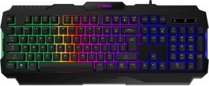 Клавіатура мембранна MSI FORGE GK100 104key, USB-A, EN/UKR/RU, ColorLED, чорний