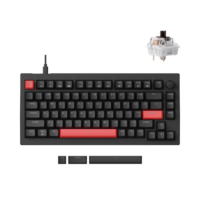 Mechanical keyboard Lemokey X4 84Key, Keychron Brown, USB-A, QMK/VIA, Hot-Swap, EN/UKR, RGB, чорний