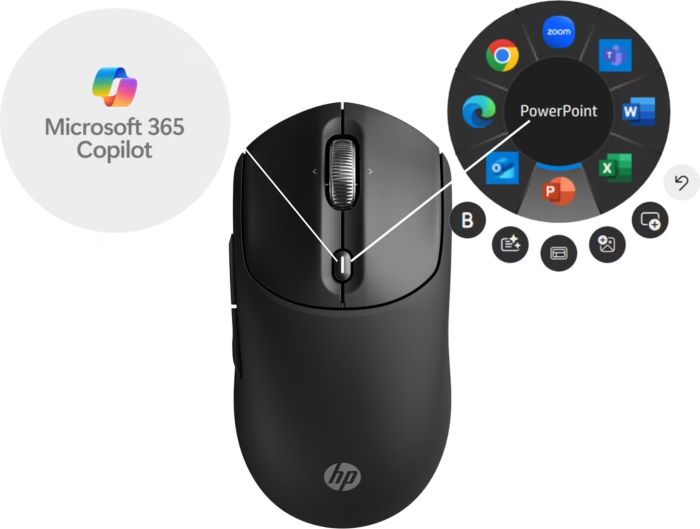 Мышь HP 700 Rechargeable, WL/BT, чёрный