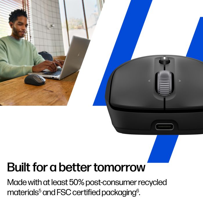 Мышь HP 700 Rechargeable, WL/BT, чёрный