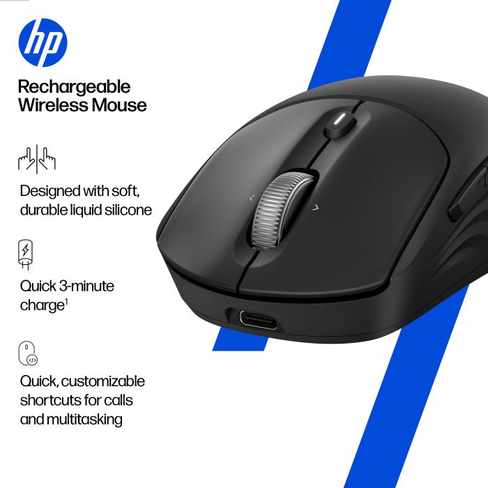 Мышь HP 700 Rechargeable, WL/BT, чёрный