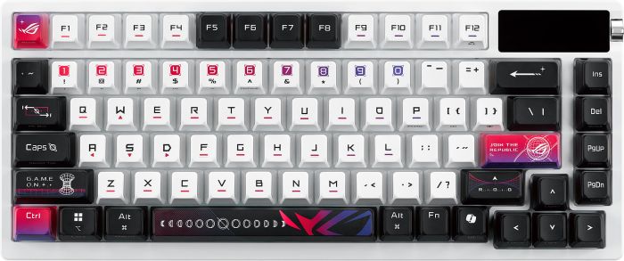 Клавіатура механічна ASUS ROG Azoth X 81key, NX Snow, USB-A/WL/BT, EN, RGB, білий