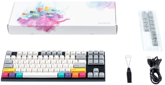 Клавиатура механическая Varmilo APT87 CMYK, K-Prestige Silent, WL/USB-A, White Led