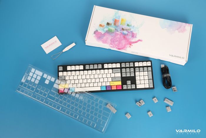 Клавіатура механічна Varmilo APT108 CMYK, Daisy L, WL/USB-A, ENG/UKR, White Led