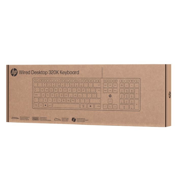 HP Keyboard membrane 320K, 109key, USB-A, EN/UK, black