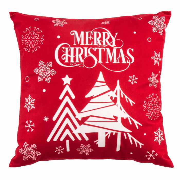 Pillow decorative ARDESTO Christmas 45х45cm, 100% polyester, red