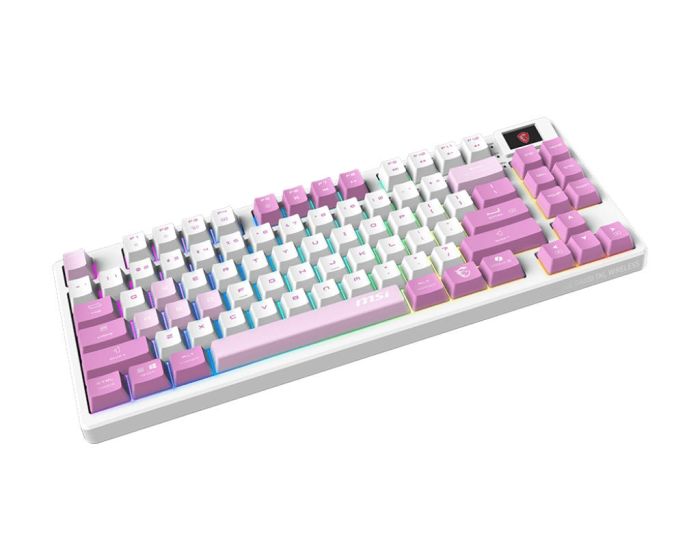 Клавиатура механическая MSI FORGE GK600 TKL W VIOLET UA 83key, mechanical Linear, USB-A, Wireless, Bluetooth, EN/UKR/RU, RGB, фиолетовый