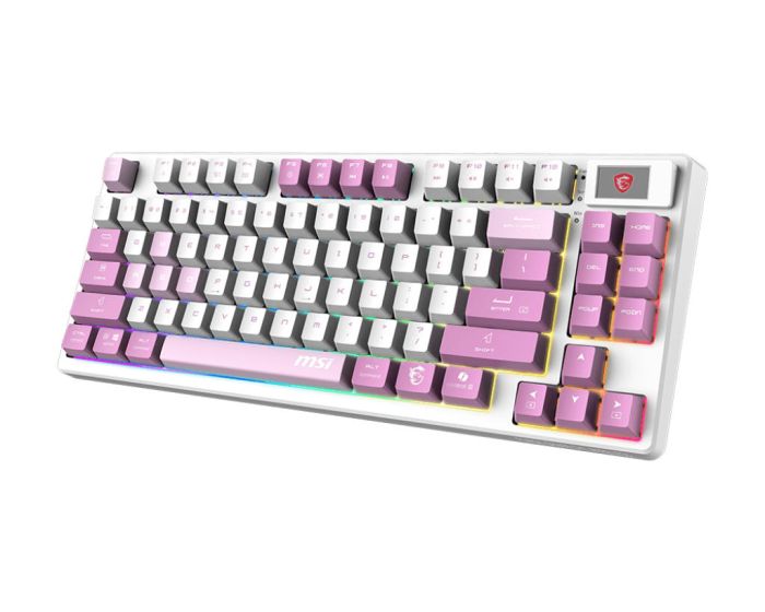 Клавиатура механическая MSI FORGE GK600 TKL W VIOLET UA 83key, mechanical Linear, USB-A, Wireless, Bluetooth, EN/UKR/RU, RGB, фиолетовый