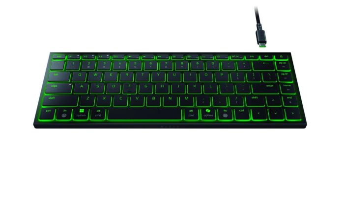 Клавіатура мембранна Razer Joro Ultra Low-Profile, 86key, BT, EN, RGB, чорний