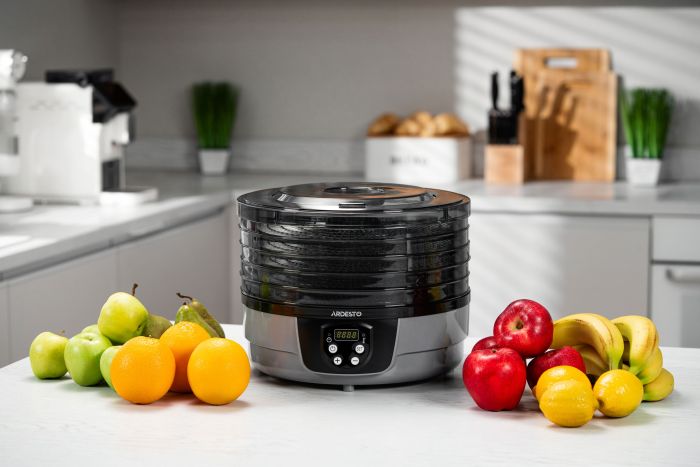 Сушка для продуктов    , 250Вт, поддонов -5x3см, диаметр-32см, макс-70°С, таймер, электр. управление, пластик, белый ARDESTO FDB-532TTC