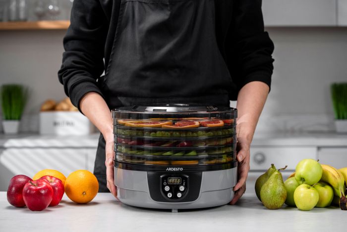 Сушка для продуктов    , 250Вт, поддонов -5x3см, диаметр-32см, макс-70°С, таймер, электр. управление, пластик, белый ARDESTO FDB-532TTC