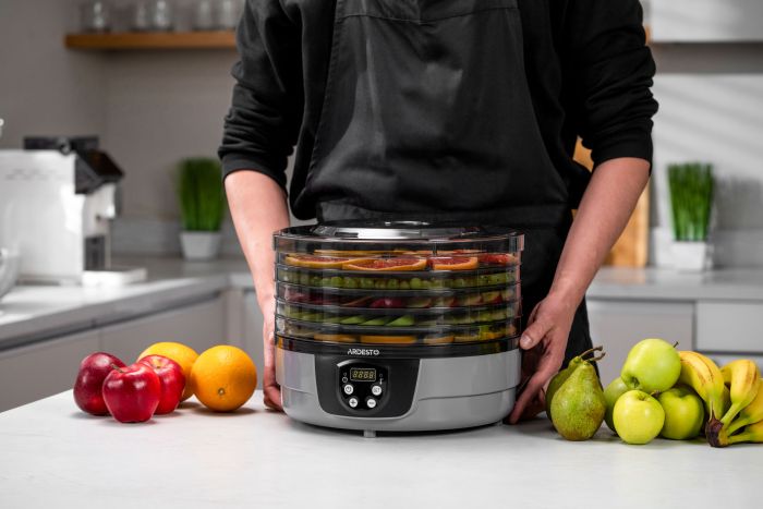 Сушка для продуктов    , 250Вт, поддонов -5x3см, диаметр-32см, макс-70°С, таймер, электр. управление, пластик, белый ARDESTO FDB-532TTC