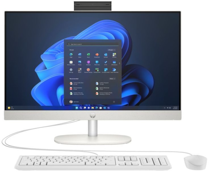 ПК Моноблок HP 240-G10 23.8" FHD IPS AG, Intel i5-1334U, 16GB, F512GB, UMA, WiFi, кл+м, 3г, Win11P, белый