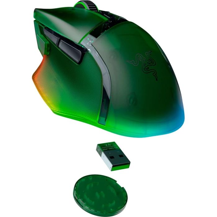Мышь Razer Basilisk V3 Pro 35K, RGB, USB-A/WL/BT, Phantom Green Ed.