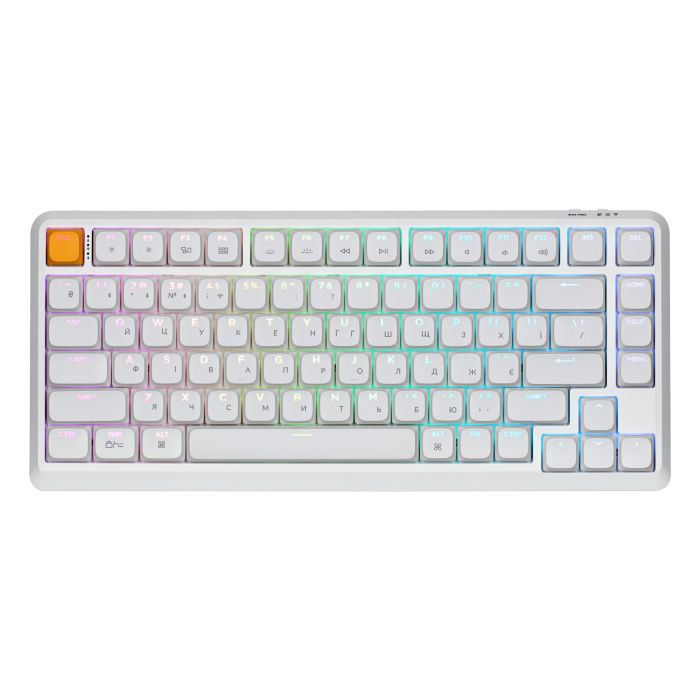 Mechanical keyboard Keychron J1 82Key, K pro Banana, WL/BT/USB-A, QMK, Hot-swap, EN/UKR, RGB, white