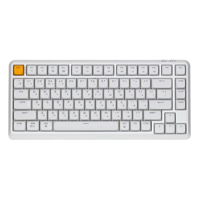 Mechanical keyboard Keychron J1 82Key, K pro Banana, WL/BT/USB-A, QMK, Hot-swap, EN/UKR, RGB, white
