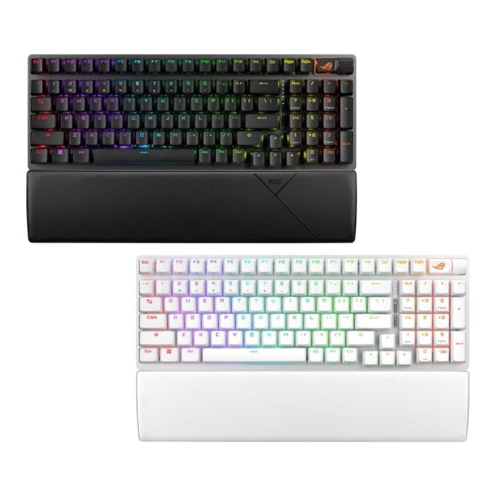 ASUS Keyboard mechanical ROG Strix Scope II, 96key, NX Snow, USB-A/WL/BT, EN/UK, RGB, black