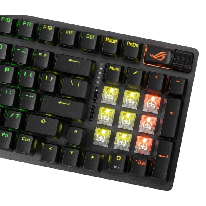 ASUS Keyboard mechanical ROG Strix Scope II, 96key, NX Snow, USB-A/WL/BT, EN/UK, RGB, black