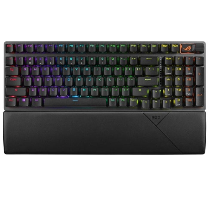 ASUS Keyboard mechanical ROG Strix Scope II, 96key, NX Snow, USB-A/WL/BT, EN/UK, RGB, black