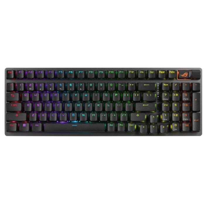 ASUS Keyboard mechanical ROG Strix Scope II, 96key, NX Snow, USB-A/WL/BT, EN/UK, RGB, black