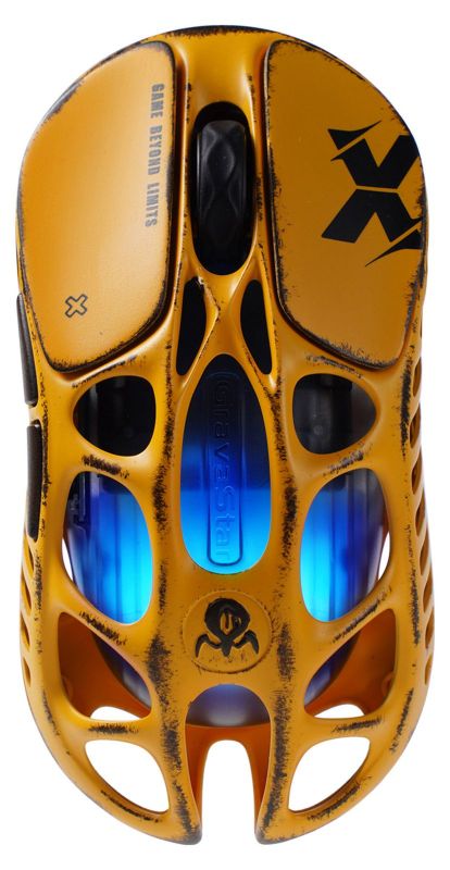 Мышь GravaStar Mercury X, BT/WL/USB-A, RGB, Battle-Worn Yellow