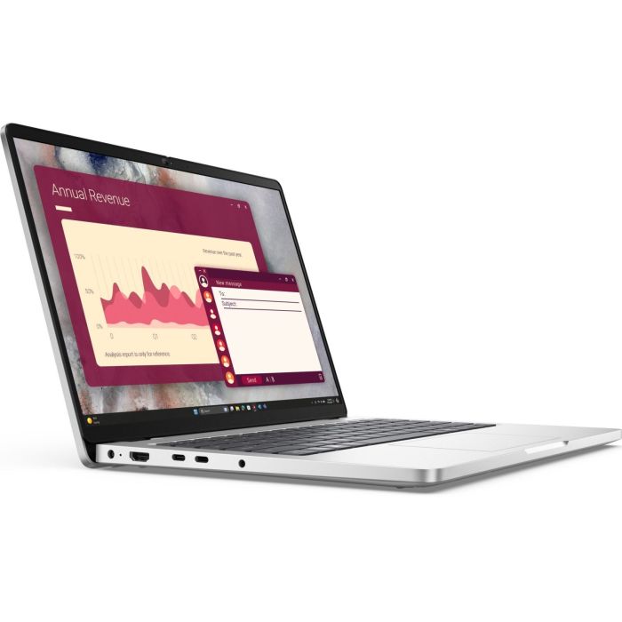Ноутбук Dell Pro 14 14" FHD+ IPS AG, Intel U7-255U, 32GB, F512GB, UMA, Lin, серебристый, US клавиатура