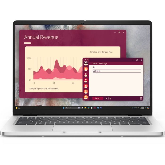Ноутбук Dell Pro 14 14" FHD+ IPS AG, Intel U7-255U, 32GB, F512GB, UMA, Lin, серебристый, US клавиатура